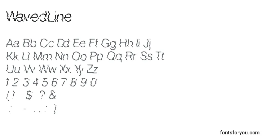 characters of wavedline font, letter of wavedline font, alphabet of  wavedline font