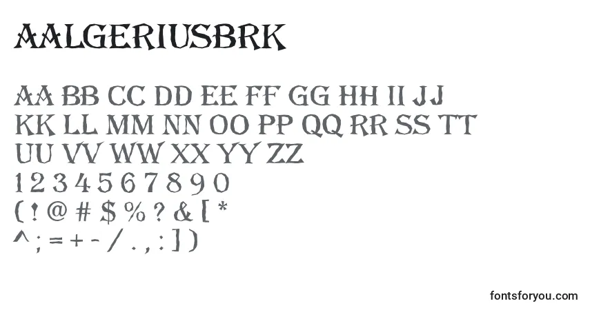 characters of aalgeriusbrk font, letter of aalgeriusbrk font, alphabet of  aalgeriusbrk font