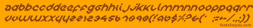 CharliesAnglesItalic-Schriftart – Braune Schriften auf orangefarbenem Hintergrund