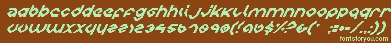 Czcionka CharliesAnglesItalic – zielone czcionki na brązowym tle