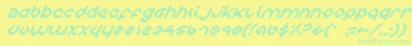 CharliesAnglesItalic Font – Green Fonts on Yellow Background