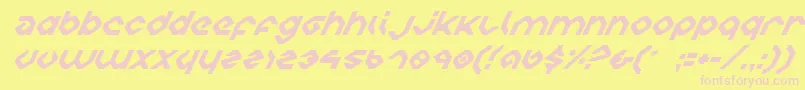 CharliesAnglesItalic Font – Pink Fonts on Yellow Background