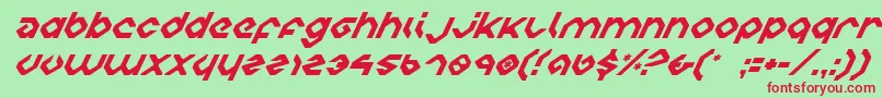 フォントCharliesAnglesItalic – 赤い文字の緑の背景