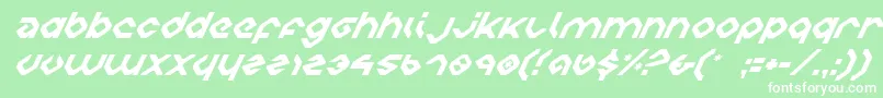 Czcionka CharliesAnglesItalic – białe czcionki na zielonym tle
