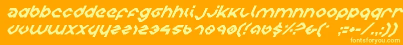 CharliesAnglesItalic Font – Yellow Fonts on Orange Background