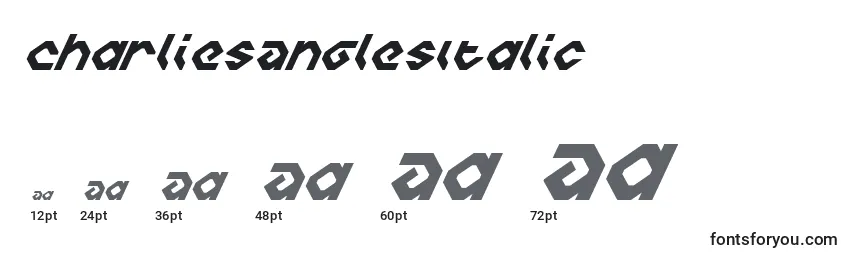 Größen der Schriftart CharliesAnglesItalic