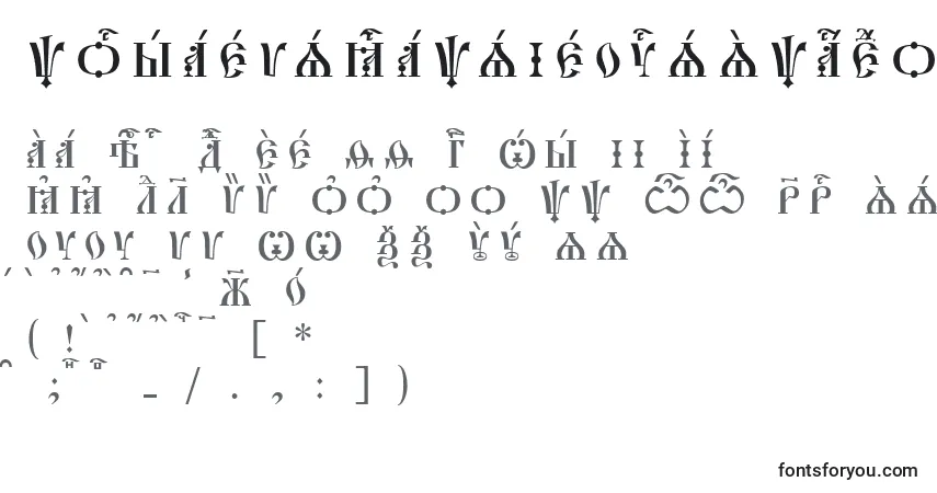 PochaevskCapsIeucsSpacedout font – alphabet, numbers, special characters