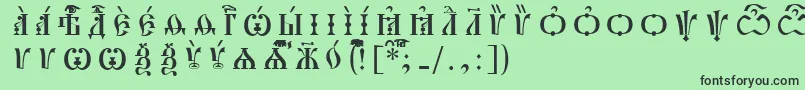 Fonte PochaevskCapsIeucsSpacedout – fontes pretas em um fundo verde