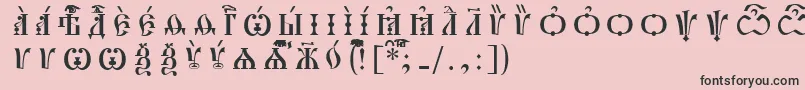 フォントPochaevskCapsIeucsSpacedout – ピンクの背景に黒い文字