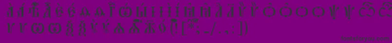 PochaevskCapsIeucsSpacedout-Schriftart – Schwarze Schriften auf violettem Hintergrund