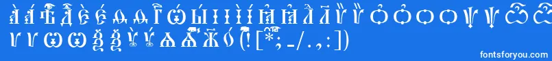 Fonte PochaevskCapsIeucsSpacedout – fontes brancas em um fundo azul