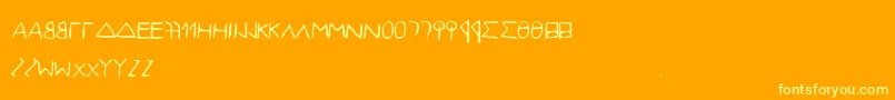 EfontlutionPart2 Font – Yellow Fonts on Orange Background