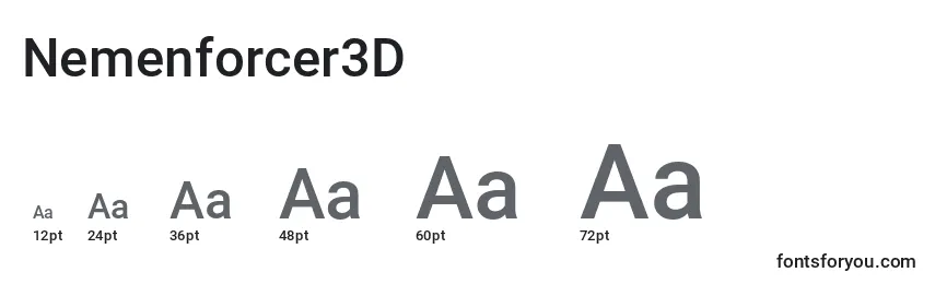 Größen der Schriftart Nemenforcer3D