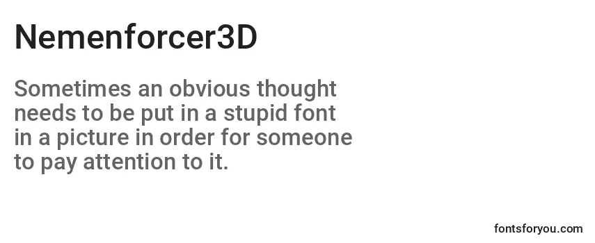 Nemenforcer3D Font