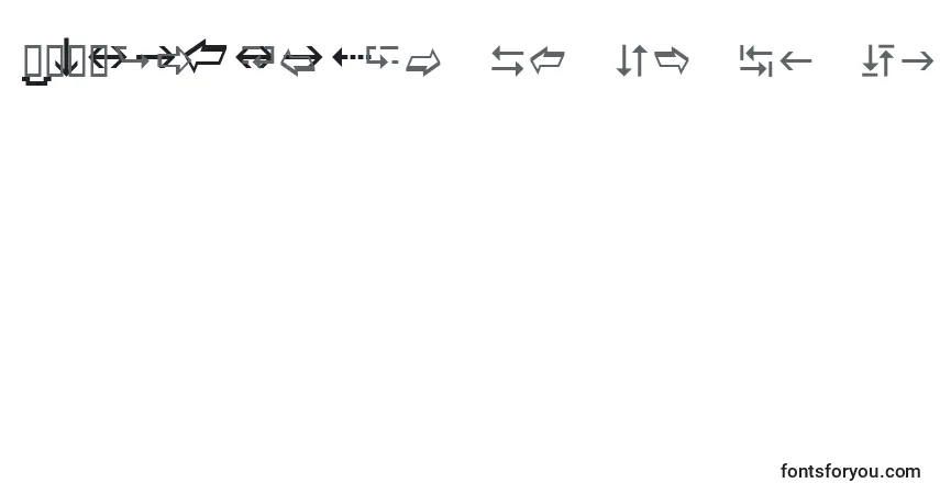 A fonte Wingdng3 – alfabeto, números, caracteres especiais