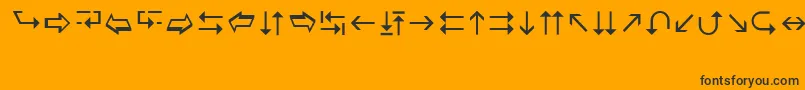 Шрифт Wingdng3 – чёрные шрифты на оранжевом фоне