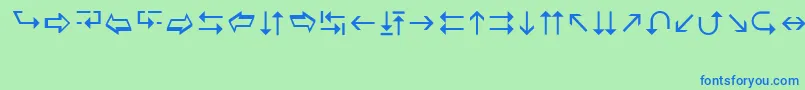 フォントWingdng3 – 青い文字は緑の背景です。