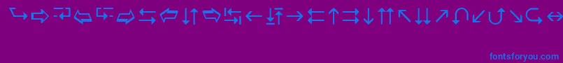 Wingdng3-fontti – siniset fontit violetilla taustalla