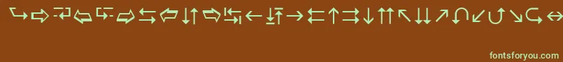 フォントWingdng3 – 緑色の文字が茶色の背景にあります。