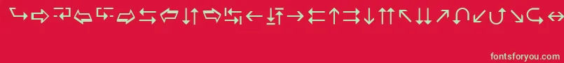 フォントWingdng3 – 赤い背景に緑の文字