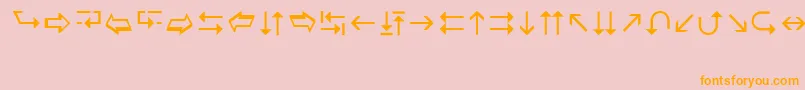 フォントWingdng3 – オレンジの文字がピンクの背景にあります。