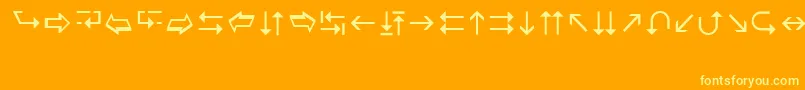 Wingdng3-fontti – keltaiset fontit oranssilla taustalla