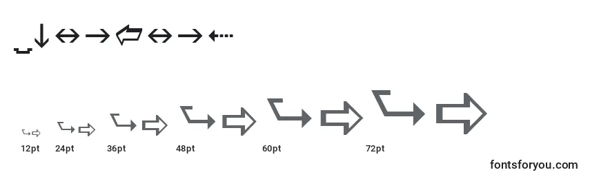 Размеры шрифта Wingdng3