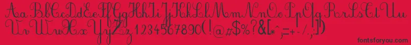 Plumbae Font – Black Fonts on Red Background