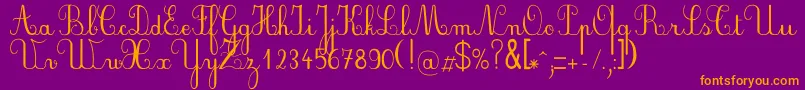 Plumbae Font – Orange Fonts on Purple Background