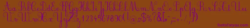 Plumbae Font – Purple Fonts on Brown Background