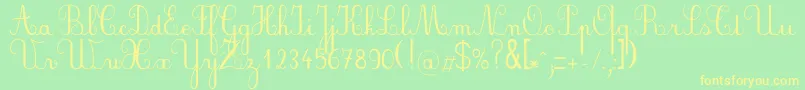 Plumbae Font – Yellow Fonts on Green Background