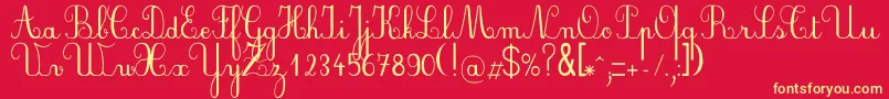 Plumbae Font – Yellow Fonts on Red Background