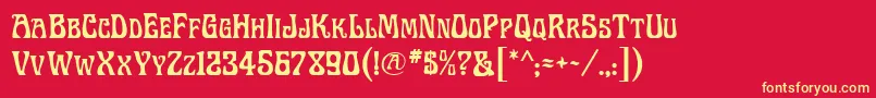 LegrandRegular Font – Yellow Fonts on Red Background