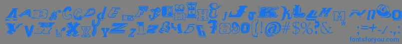 フォントContipopgua – 灰色の背景に青い文字