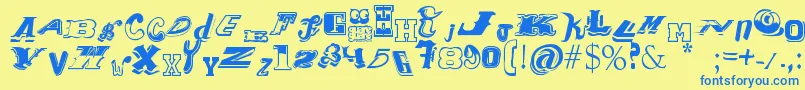 Contipopgua Font – Blue Fonts on Yellow Background