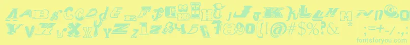 Weitere Informationen zur Contipopgua-Schriftart Contipopgua-Schriftart – Grüne Schriften auf gelbem Hintergrund