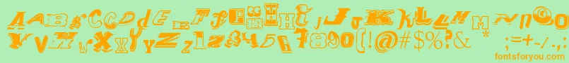 Шрифт Contipopgua – оранжевые шрифты на зелёном фоне