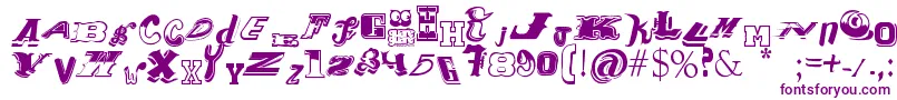 Contipopgua-fontti – violetit fontit valkoisella taustalla