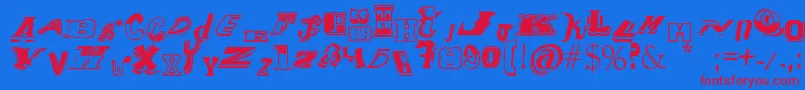 Contipopgua Font – Red Fonts on Blue Background