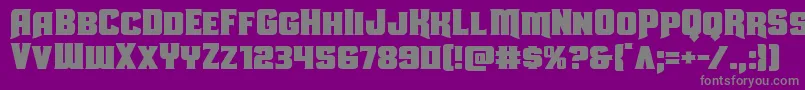 Uniongray-fontti – harmaat kirjasimet violetilla taustalla