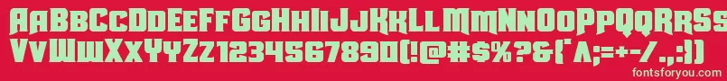 Uniongray-Schriftart – Grüne Schriften auf rotem Hintergrund