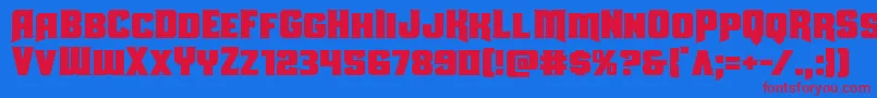 フォントUniongray – 赤い文字の青い背景