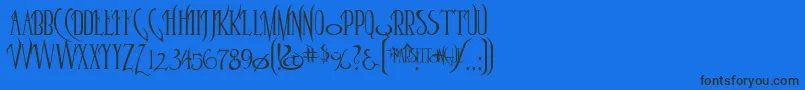 Parselto-Schriftart – Schwarze Schriften auf blauem Hintergrund