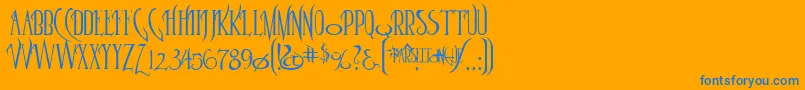 Weitere Informationen zur Parselto-Schriftart Parselto-Schriftart – Blaue Schriften auf orangefarbenem Hintergrund