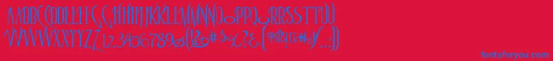 Parselto Font – Blue Fonts on Red Background