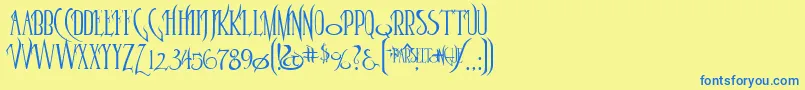 Parselto Font – Blue Fonts on Yellow Background