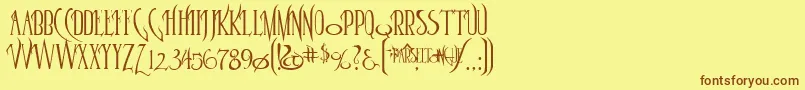 Parselto-Schriftart – Braune Schriften auf gelbem Hintergrund