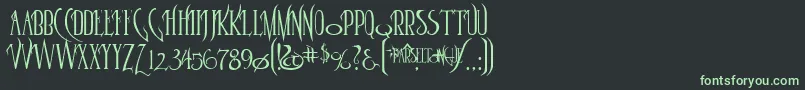 Parselto-fontti – vihreät fontit mustalla taustalla