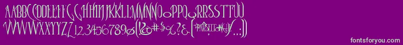 Parselto Font – Green Fonts on Purple Background