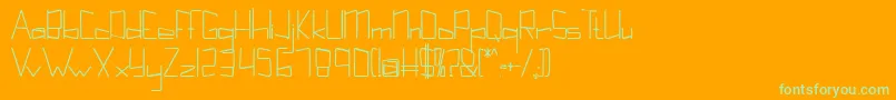 Kuppelultracondenseboldkuppel Font – Green Fonts on Orange Background